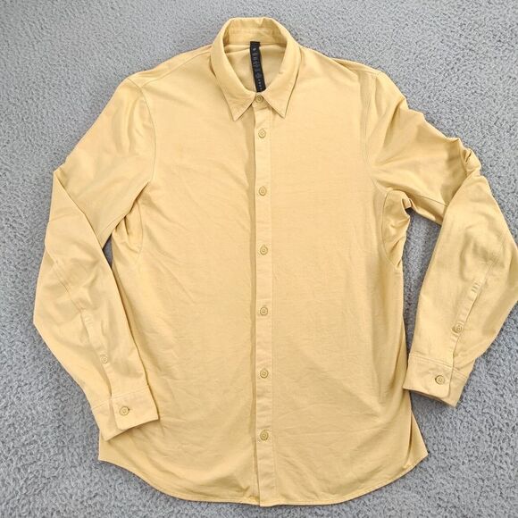 Lululemon Shirt Mens Small Yellow Commission Casual Long Sleeve Button Down - Picture 1 of 16